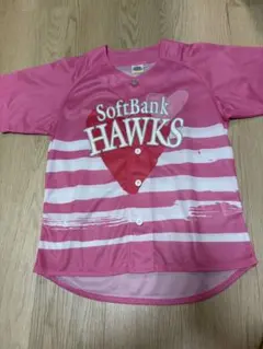 SoftBank HAWKS ピンク ボーダー ユニフォーム