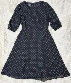 ローラアシュレイ 11号　シフォン　フラワープリント　ワンピース　リボンベルト付