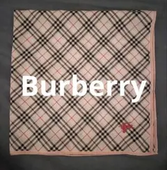 【Burberry】バーバリー ノバチェック　ハンカチ　ピンク