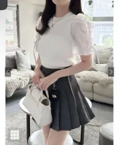 【美品】 GRL オーガンジードロストスリーブニットトップス