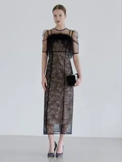 3WAYフラワーチュールアシンメトリーIラインワンピースドレス結婚式パーティー