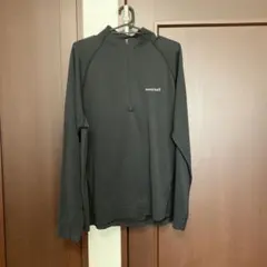 mont:bell ブラック 長袖ハーフジップシャツ