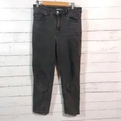 【美品】H&M　レディース　デニム　グレー系　L　ストレッチ　スリムフィット