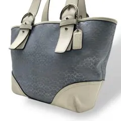美品 COACH コーチ トートバッグ ソーホー 希少 ミニシグネチャー ブルー