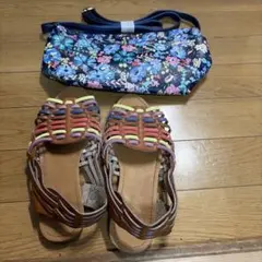 OLDNAVYサンダルレディース4(22セチノーブランド、ミニショルダーバッグ