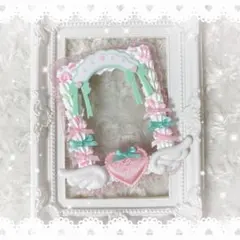 【398】B8 トレカケース レースデコ ホイップデコ 【白 ピンク 黄緑】
