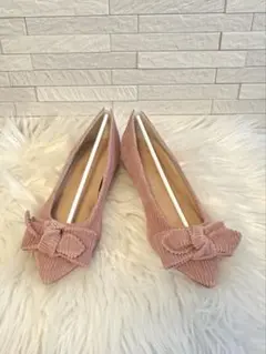 Launa leaピンクフラットシューズ リボン付き　22cm