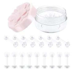 10本セット 透明 16G ボディ 軟骨 ピアス バーベル 金属アレルギー対応