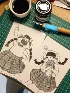 【原画】お得！みつあみちゃん2枚セット！