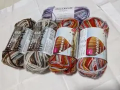 DAISO ポストカード ミルフィム ソックヤーン 毛糸 5玉セット