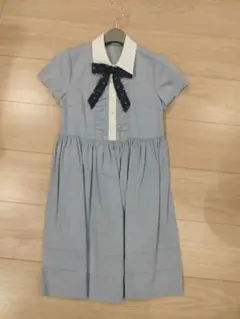 CHOPIN 水色半袖ワンピースと白ジャケット