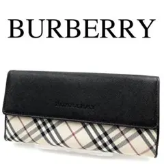 BURBERRY バーバリー 長財布 ノバチェック ブラック 外箱付き