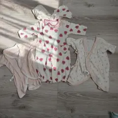 ベビー服　女の子　ピンク 50　60 70サイズ　3着セット　夏服