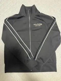 HILFIGER ブラック ジップアップジャージ