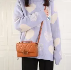 キルト スマホ 2WAY 肩掛け ショルダー 【限定】ミニバッグ 財布 ブラウン