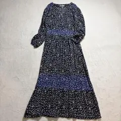 MARILYN MOON/小花柄ロングワンピース/Vネック/フレア/大人可愛い