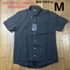 MICHIKO LONDON ／メンズ半袖BDシャツ M 黒系ビジネスカジュアルのサムネイル
