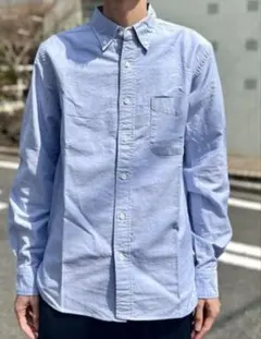 BEAMS PLUS ボタンダウン オックスフォードシャツ ブルー Mサイズ