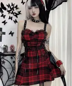 y2k ミサミサ NANA 平成 チェックミニワンピース ゴシック 平成ギャル