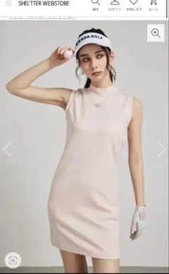 超美品）パーリーゲイツ、ニットワンピース（サイズ1）とサンバイザー