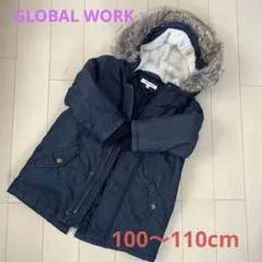 GLOBAL WORK ダークブルー フード付きコート M