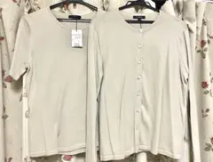 新品　バーバリーロンドン　三陽商会　カーディガン半袖ニットアンサンブル　ロゴ刺繍