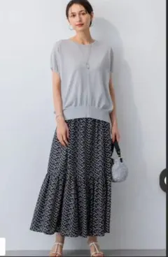 美品☆23区　大きいサイズ ティアード スカート