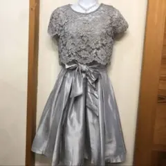 新品！2wayレーストップス付きパーティードレス グレー