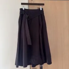 ナノユニバース / フレアロングスカートベルト付き