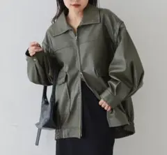 お値下げ　CIAOPANIC TYPY フェイクレザー2WAYスタンドブルゾン