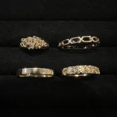 ヴィンテージ デザインアクセサリーリング指輪ゴールドカラーまとめ売り遺品整理生前