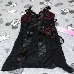 ハート柄リボン付きキャミソール Tショーツ セット タンス整理品