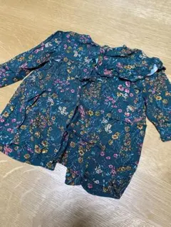ZARABABYザラベイビー花柄チュニック80サイズ深緑ホリデーシーズン