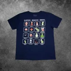 SUPER MARIO BROS. スーパーマリオ ゲームTシャツ ネイビーL
