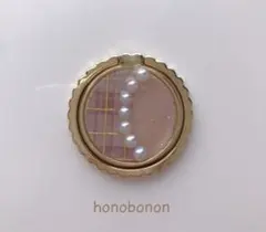 冬 パール チェック ベージュ ハンドメイド スマホリング