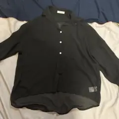 CECIL McBEE ブラックシースルー長袖シャツ