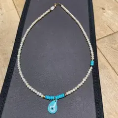 淡水パールシェルターコイズネックレス