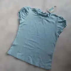 未使用 ZARA girls パフスリーブ 丸首 カットソー Tシャツ 水色のサムネイル