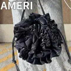 AMERI MEDI GLITTER SHELL MOTIF BAG ブラック