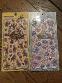 おさるのジョージ スティッチ プチドロップステッカー 2枚セット
