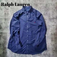 【人気】Ralph Lauren ラルフローレン シャツ ネイビー 赤ポニー刺繍