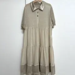 ジェーンマープル チュニック ワンピース ゴールド　ラメ　フリル