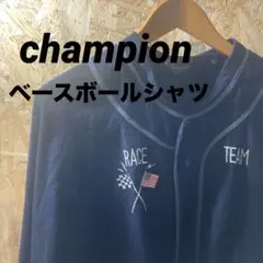 チャンピオン　ベースボールシャツ　復刻　七部袖　濃紺　ウール