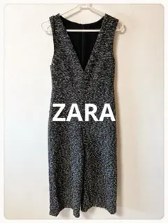 ☘️T23271☘️ZARA ノースリーブ ツイード オールインワン XSのサムネイル