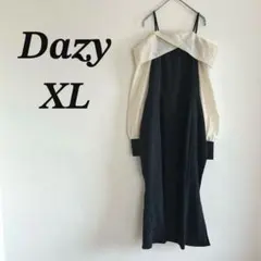 Dazy レディース XL 黒 オフショル ロングワンピース ドレス シアー