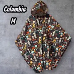 Columbia 総柄 ポンチョ M レインウェア 防水 フェス キャンプ
