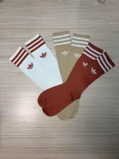 ストライプデザイン ソックス 3足セット22-24cm