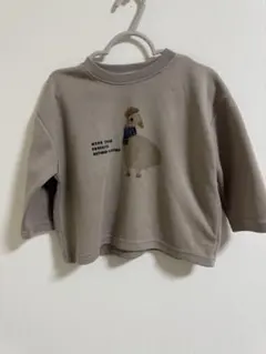 韓国子ども服　anggo アヒル トップス　S（90）モカ