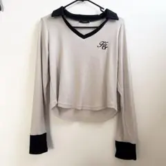 【即日発送】長袖 クロップド丈 トップス ワンホン 韓国 春秋服