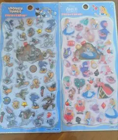 正規品　プチドロップステッカー　ディズニーアリス　ルーニー・テュー　2点セット